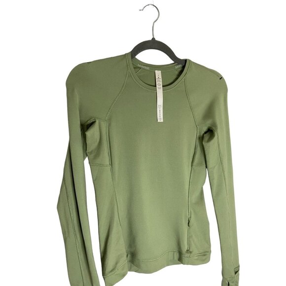 Lululemon Runderful Long Sleeve Rulu *Brushed Willow Green-sz 4 - Picture 2 of 12